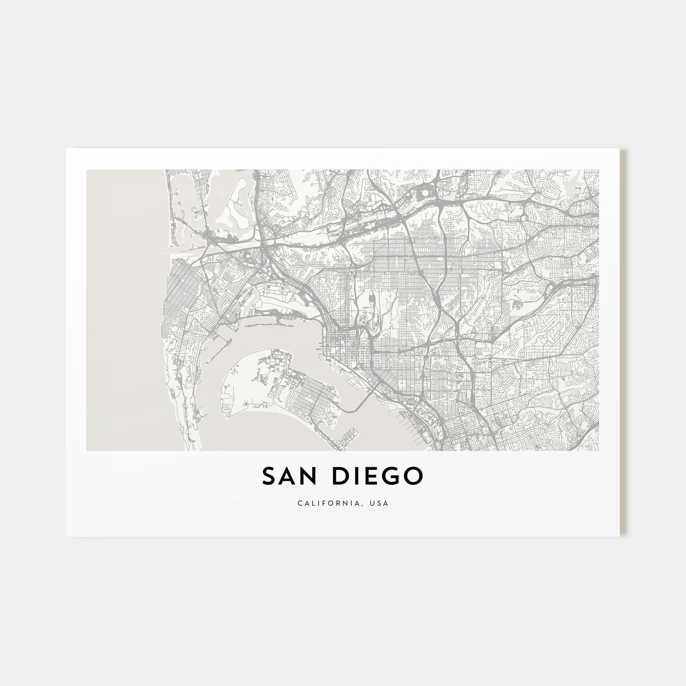 San Diego Map Landscape Poster