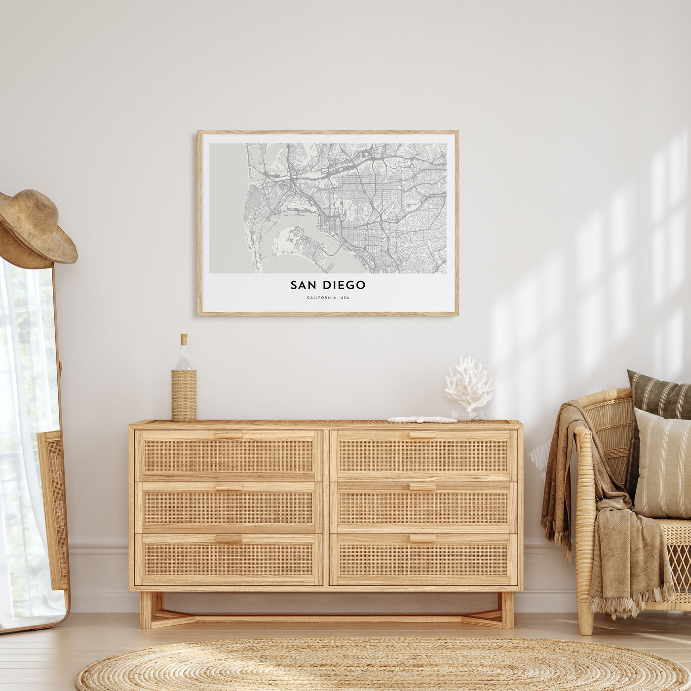 San Diego Map Landscape Poster
