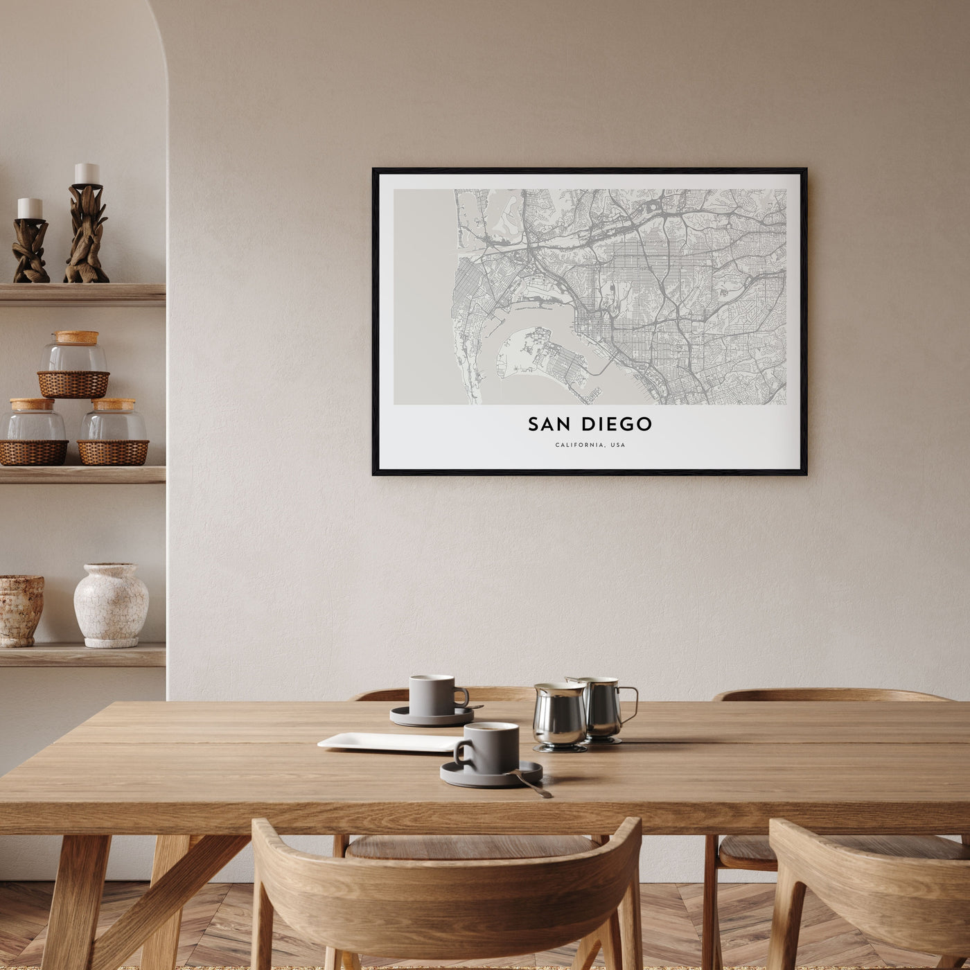 San Diego Map Landscape Poster