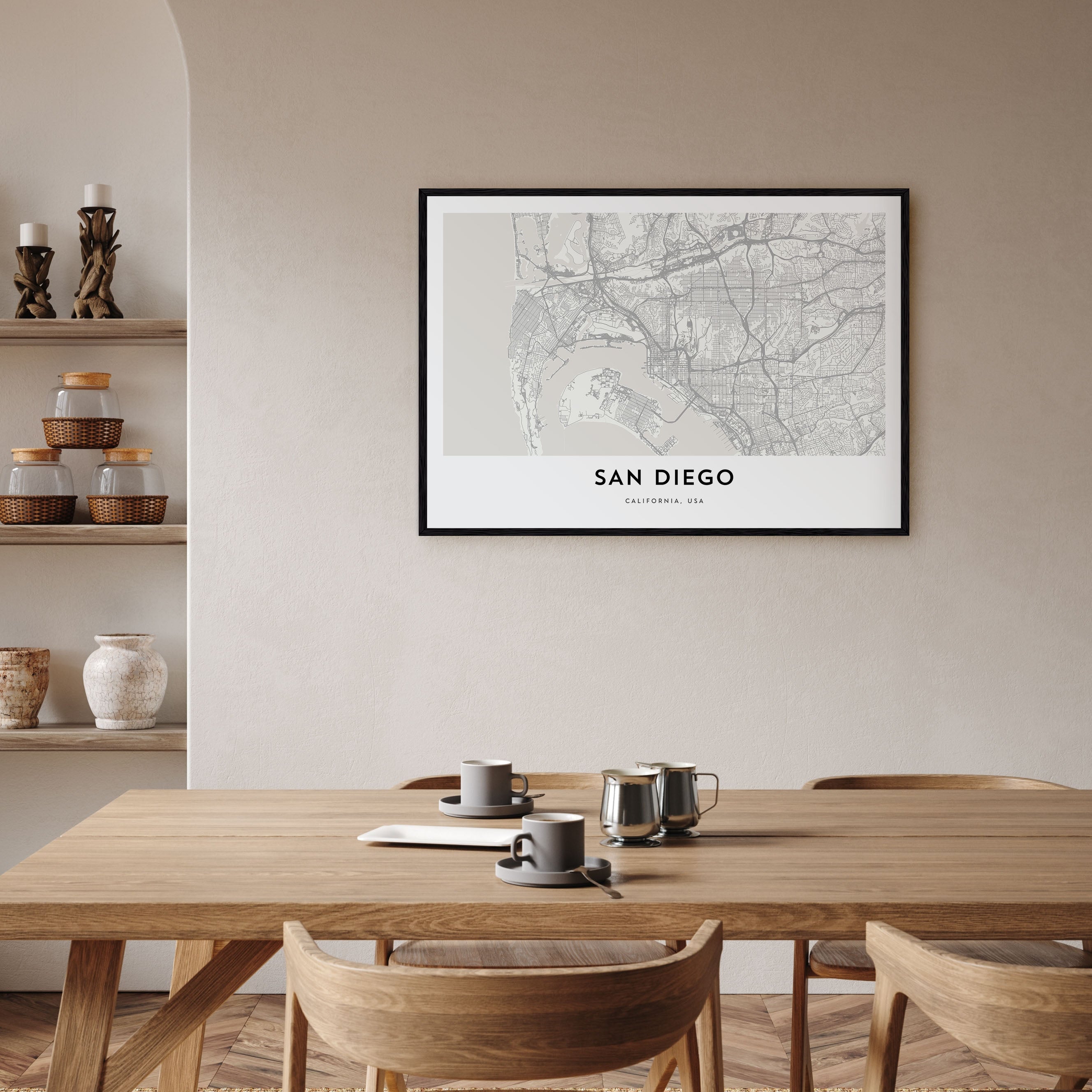 San Diego Map Landscape Poster