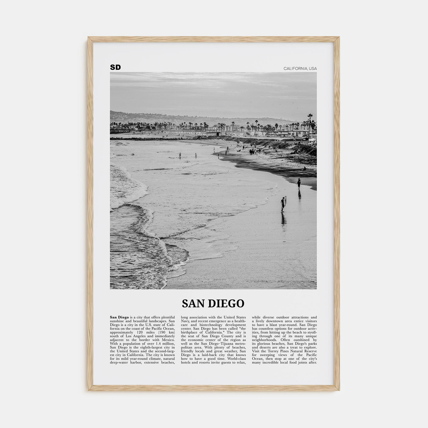 San Diego Travel B&W No 1 Poster