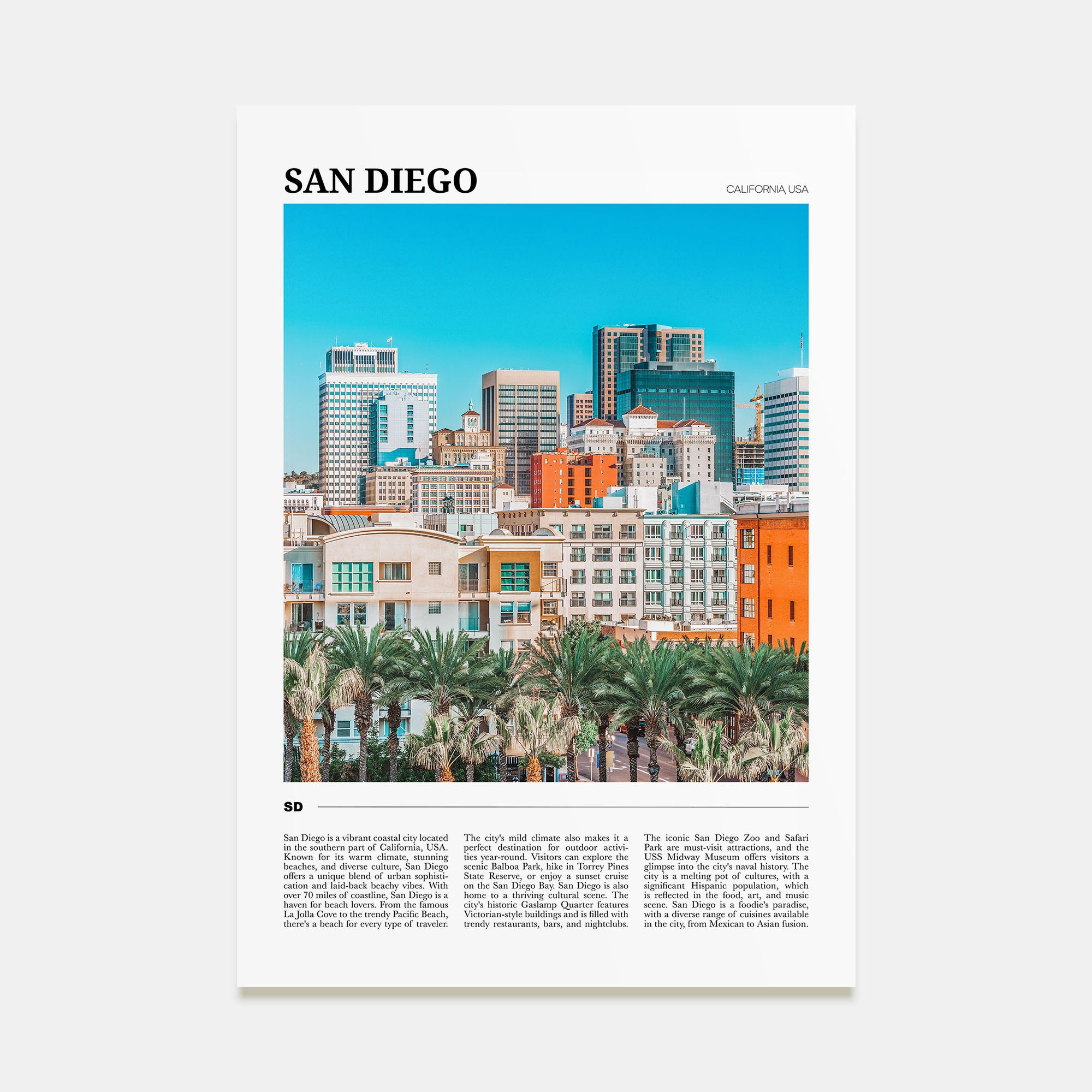 San Diego Travel Color No 2 Poster