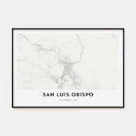 San Luis Obispo Map Landscape Poster