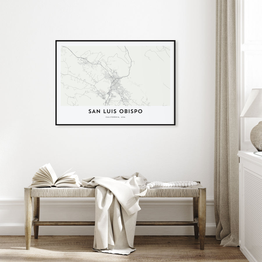 San Luis Obispo Map Landscape Poster