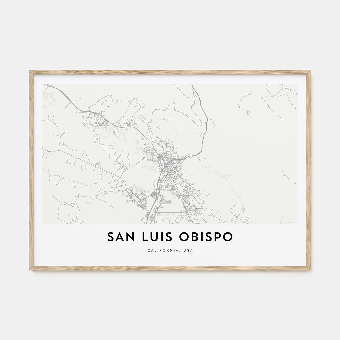 San Luis Obispo Map Landscape Poster