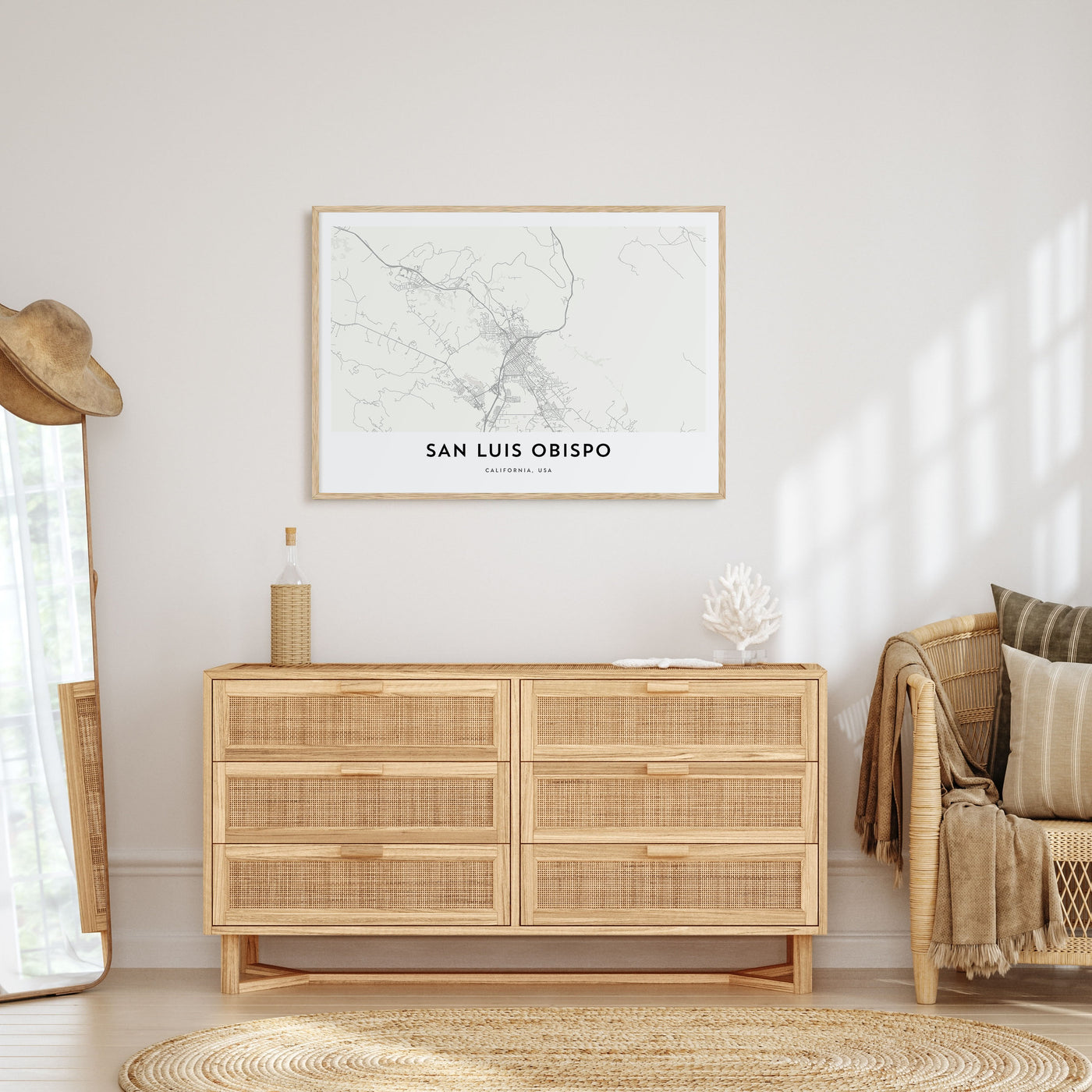 San Luis Obispo Map Landscape Poster