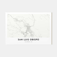 San Luis Obispo Map Landscape Poster