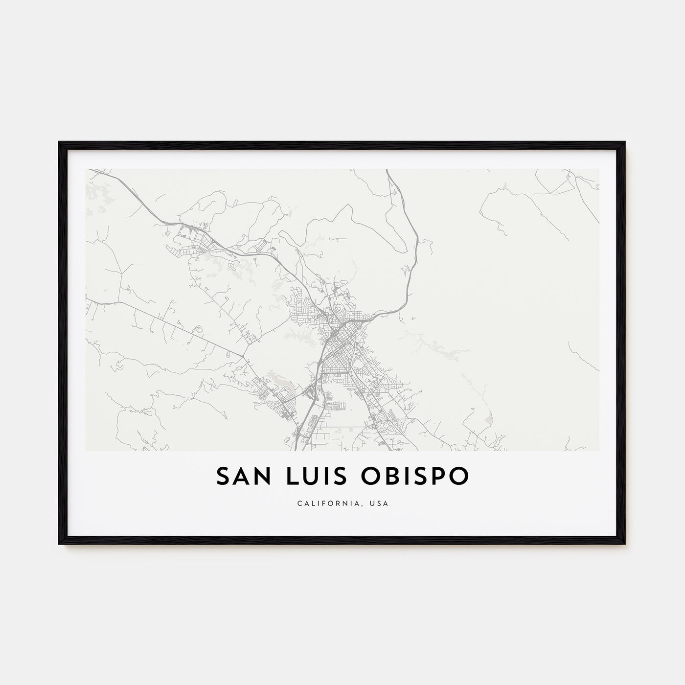 San Luis Obispo Map Landscape Poster