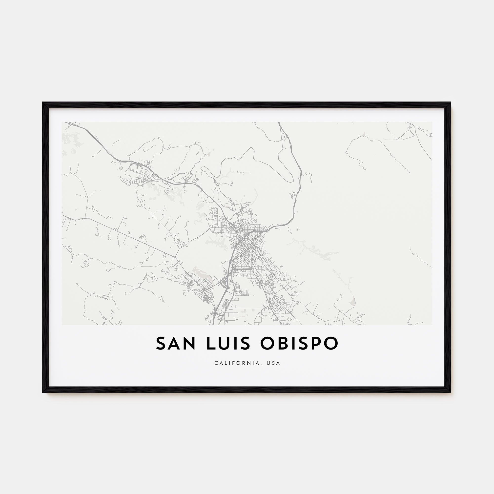 San Luis Obispo Map Landscape Poster