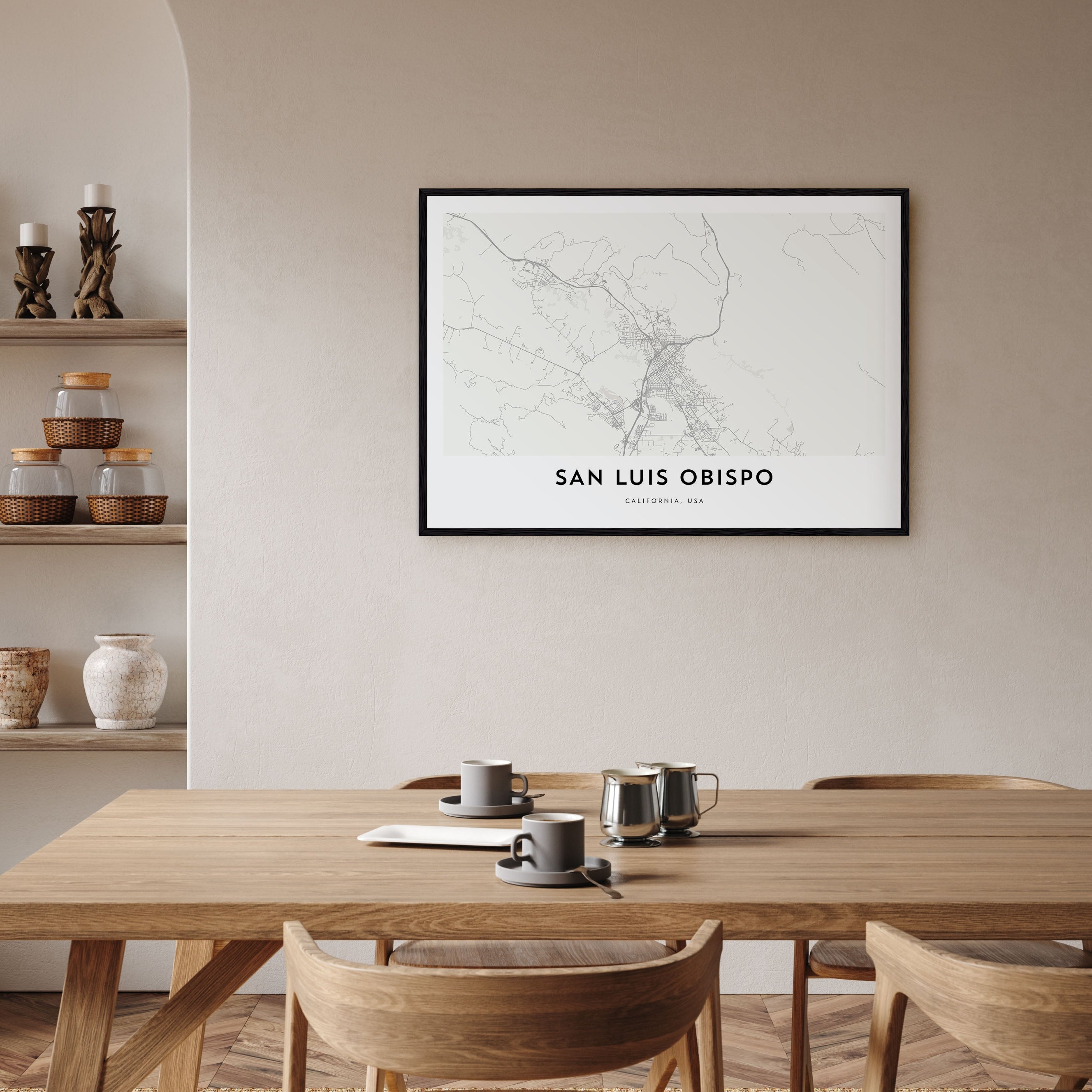 San Luis Obispo Map Landscape Poster