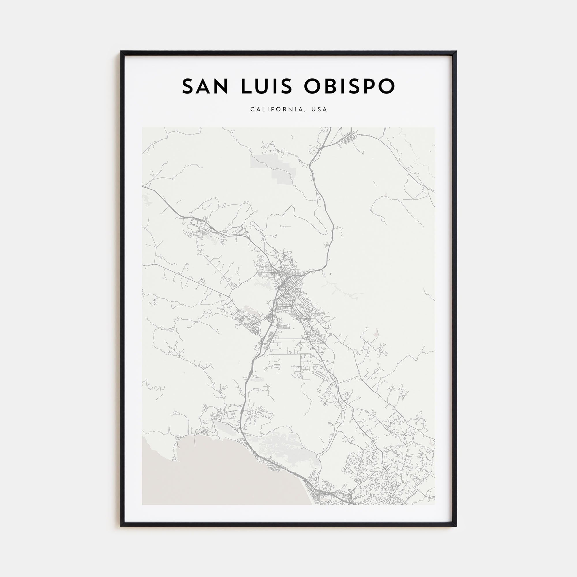San Luis Obispo Map Portrait Poster
