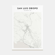 San Luis Obispo Map Portrait Poster