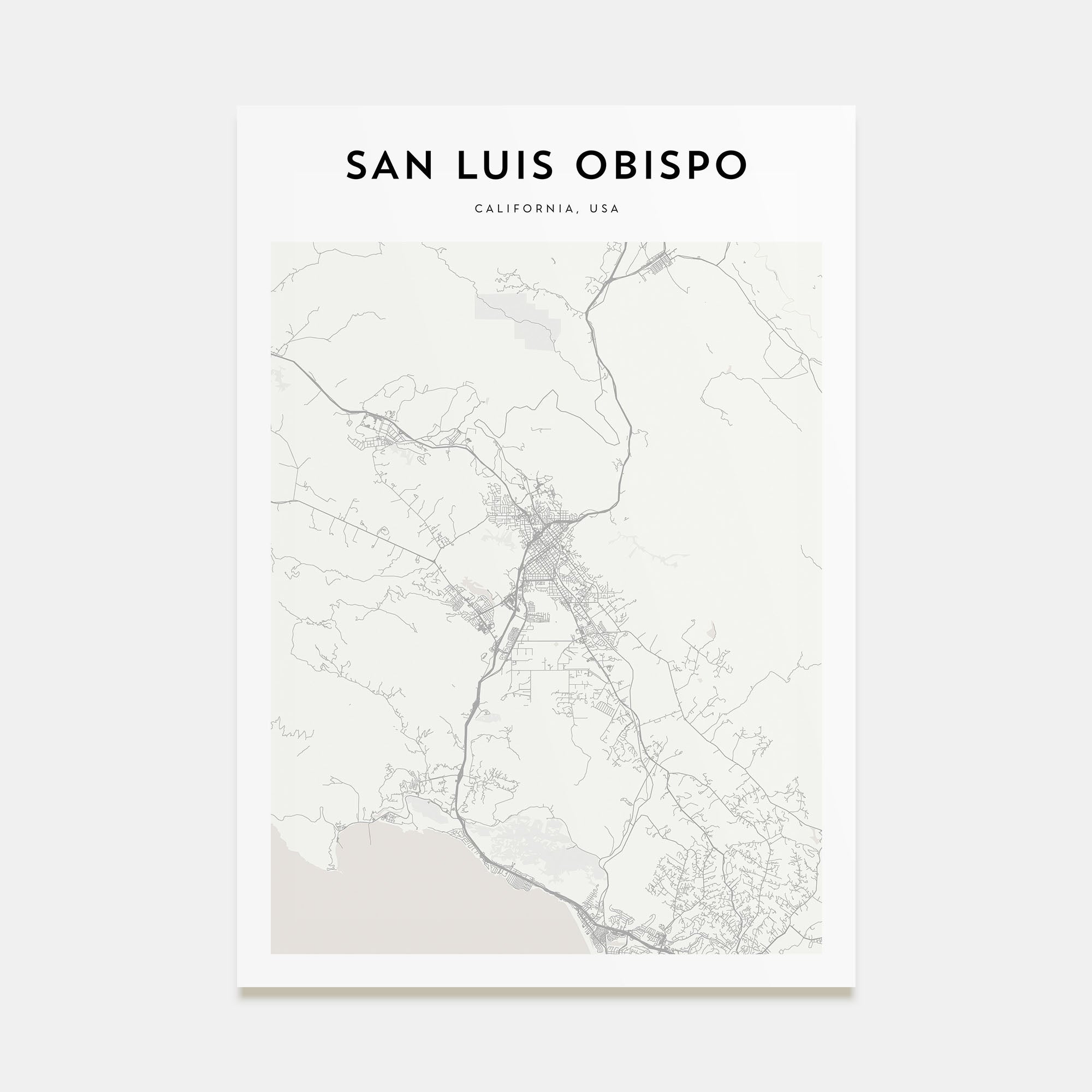 San Luis Obispo Map Portrait Poster