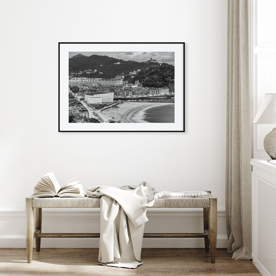 San Sebastián Landscape B&W Poster