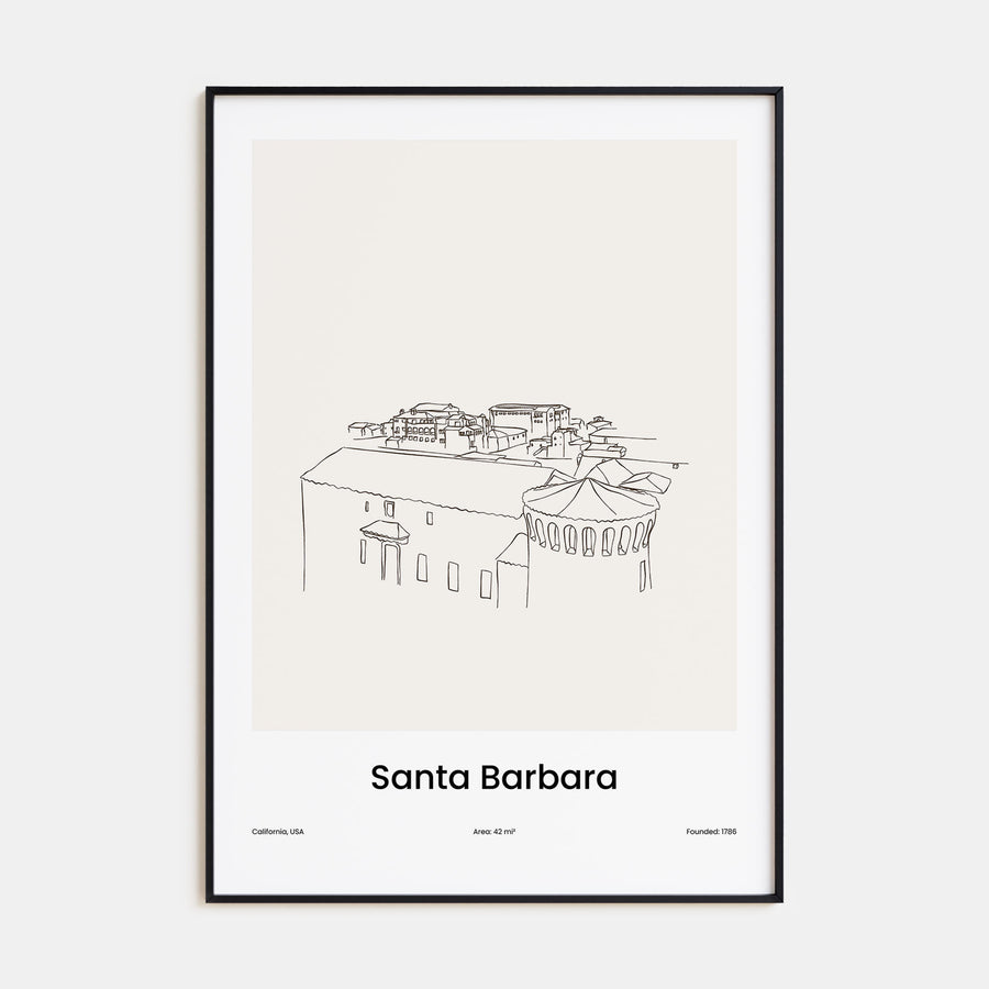 Santa Barbara Drawn Poster