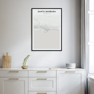 Santa Barbara Map Portrait Poster
