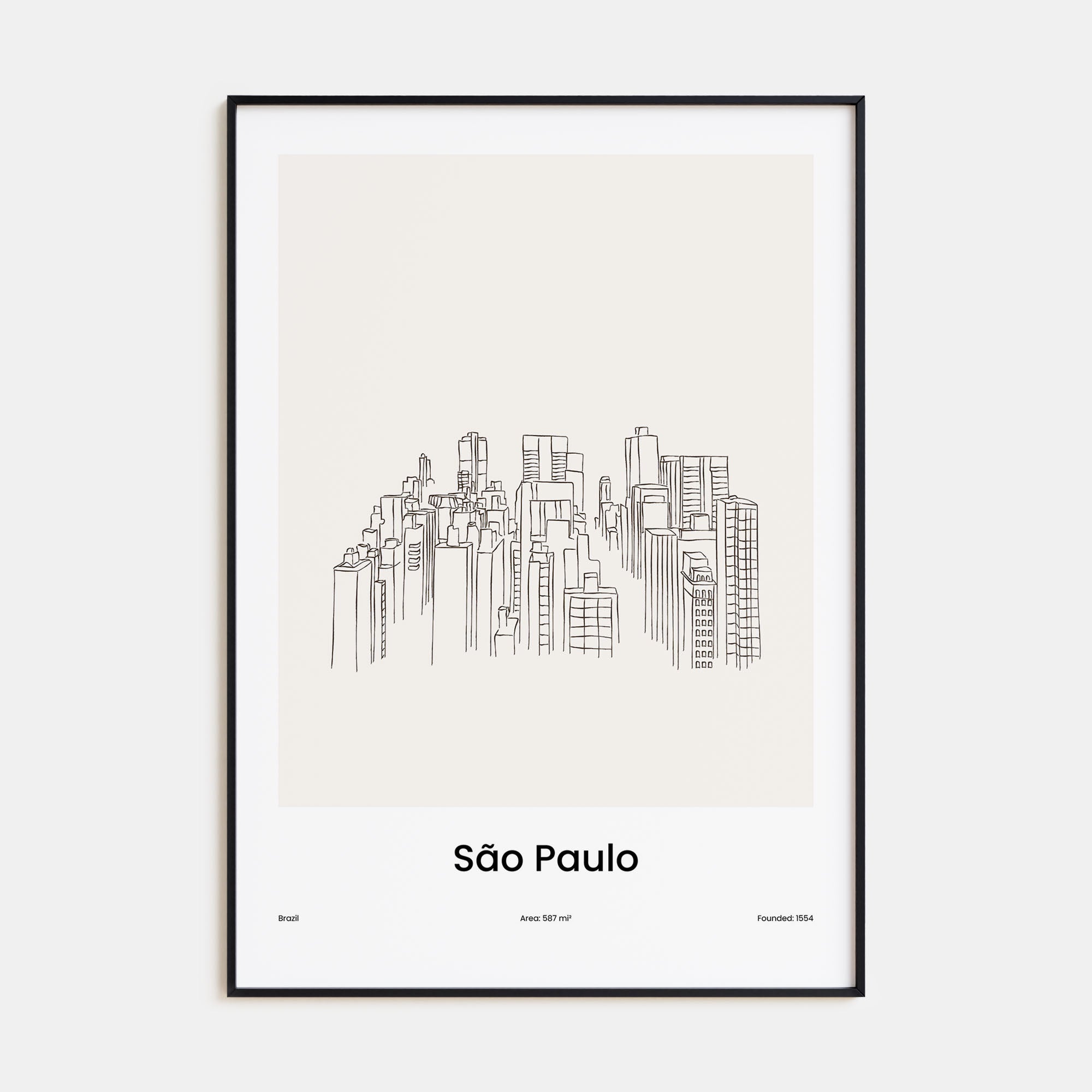 São Paulo Drawn Poster