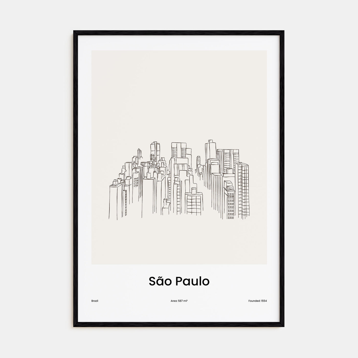 São Paulo Drawn Poster