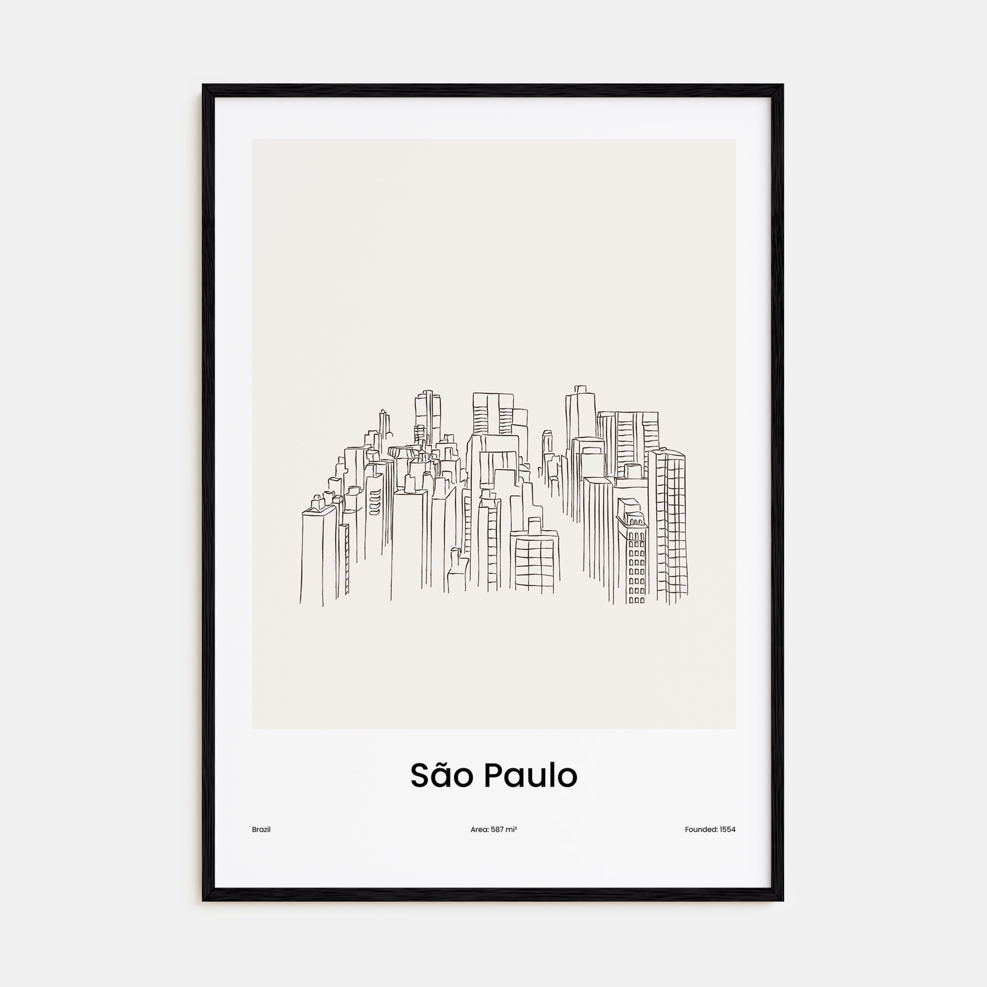 São Paulo Drawn Poster