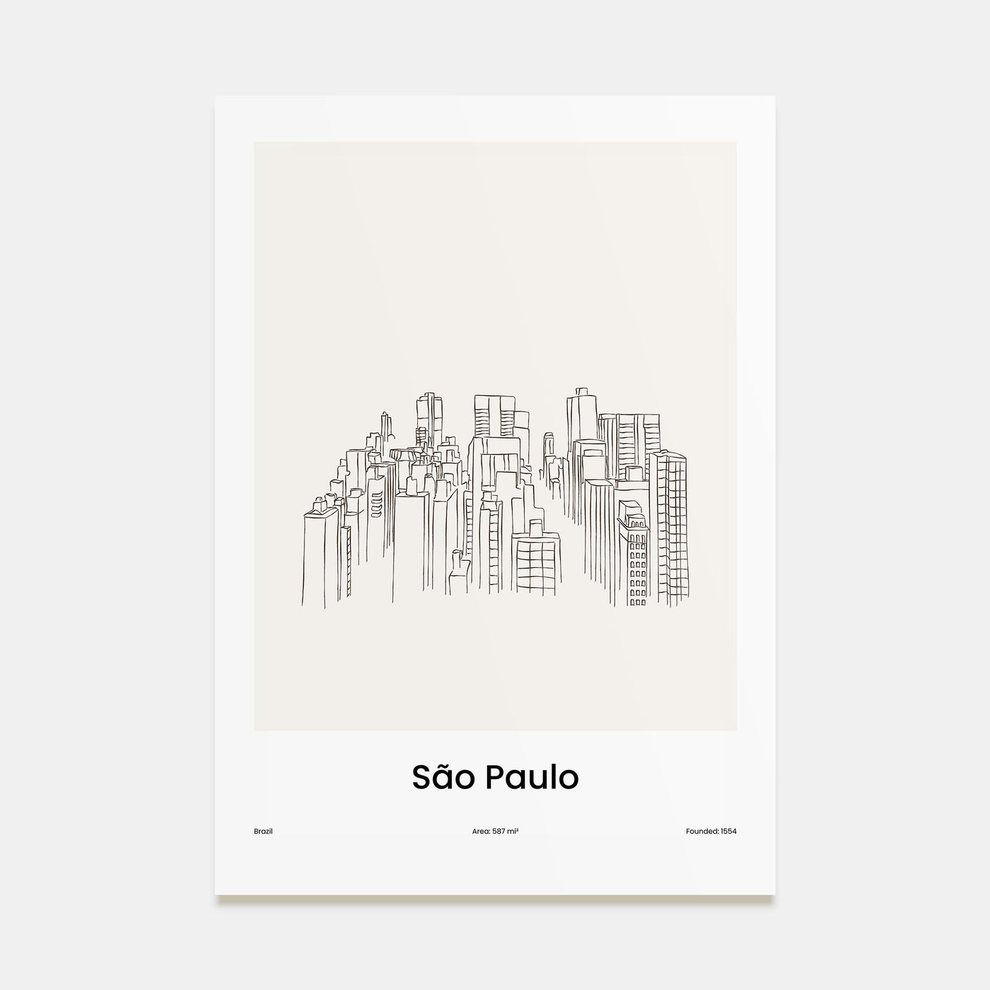 São Paulo Drawn Poster