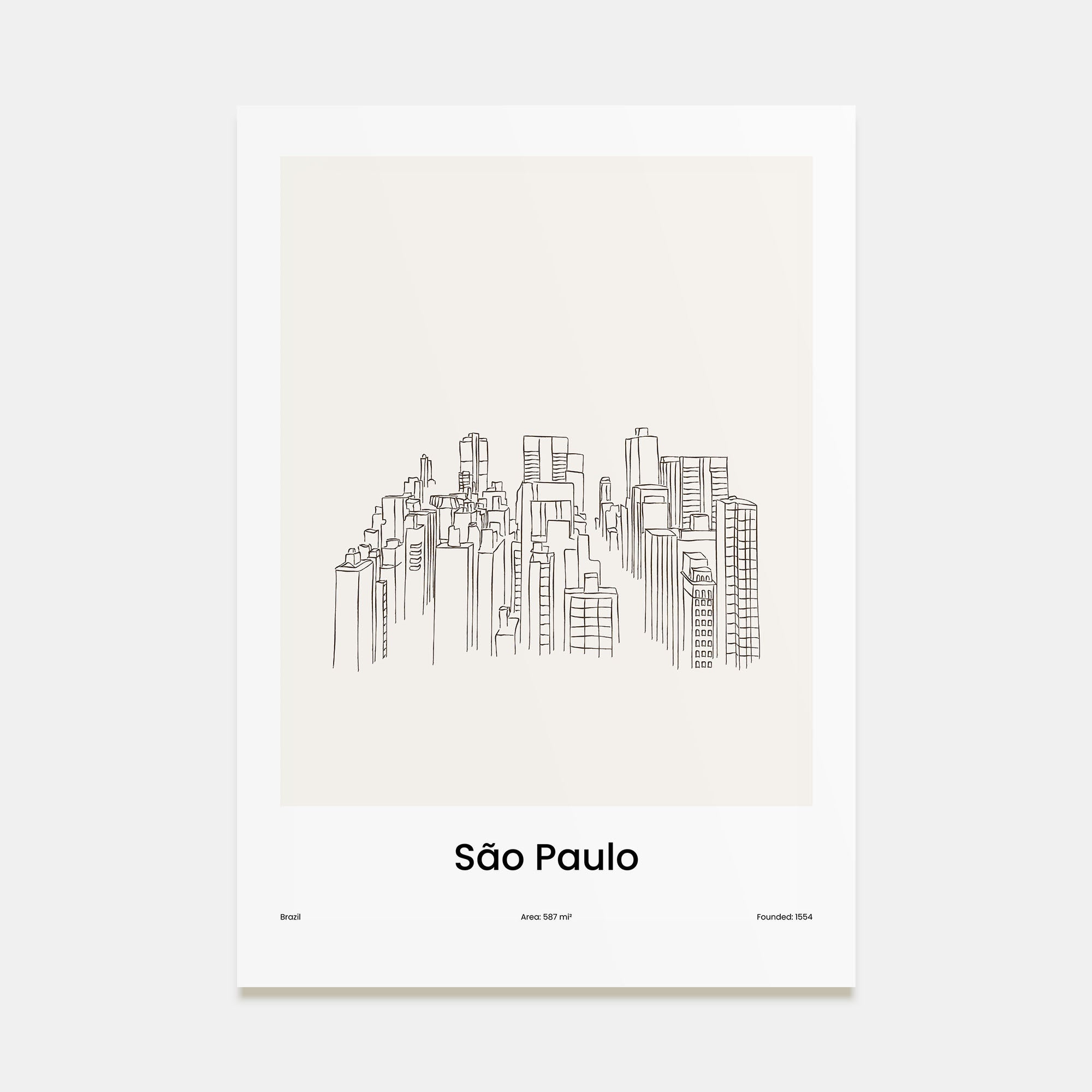 São Paulo Drawn Poster