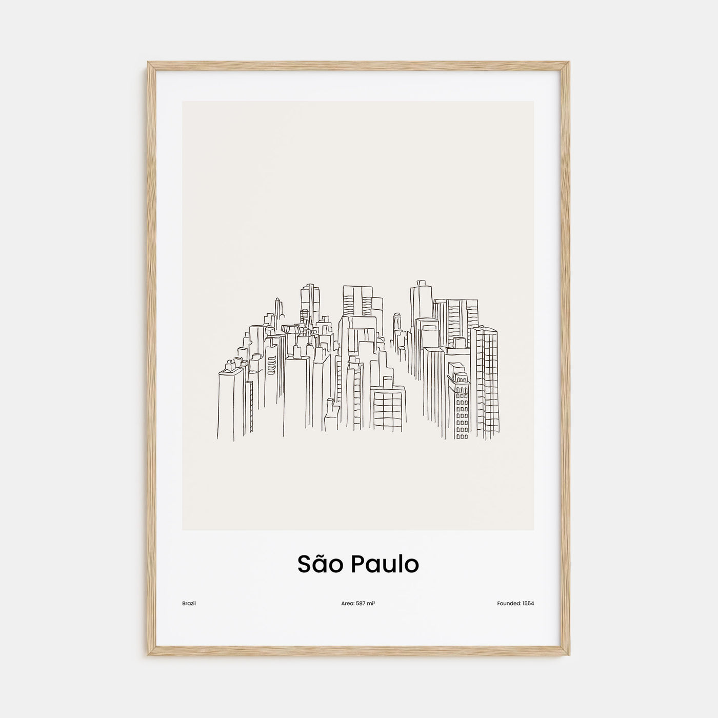 São Paulo Drawn Poster