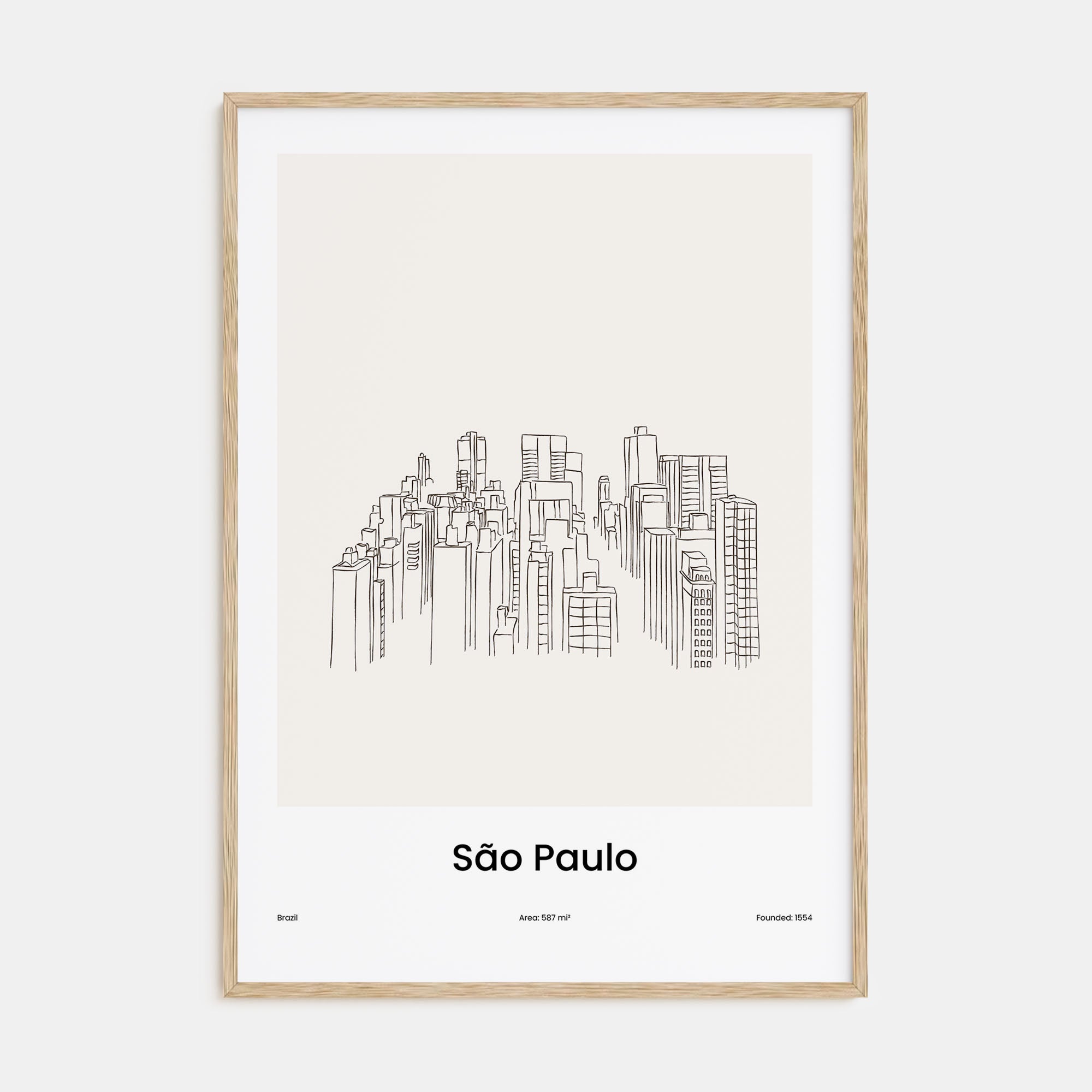 São Paulo Drawn Poster