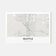 Seattle Map Landscape Poster