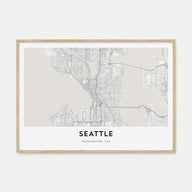 Seattle Map Landscape Poster