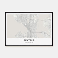 Seattle Map Landscape Poster