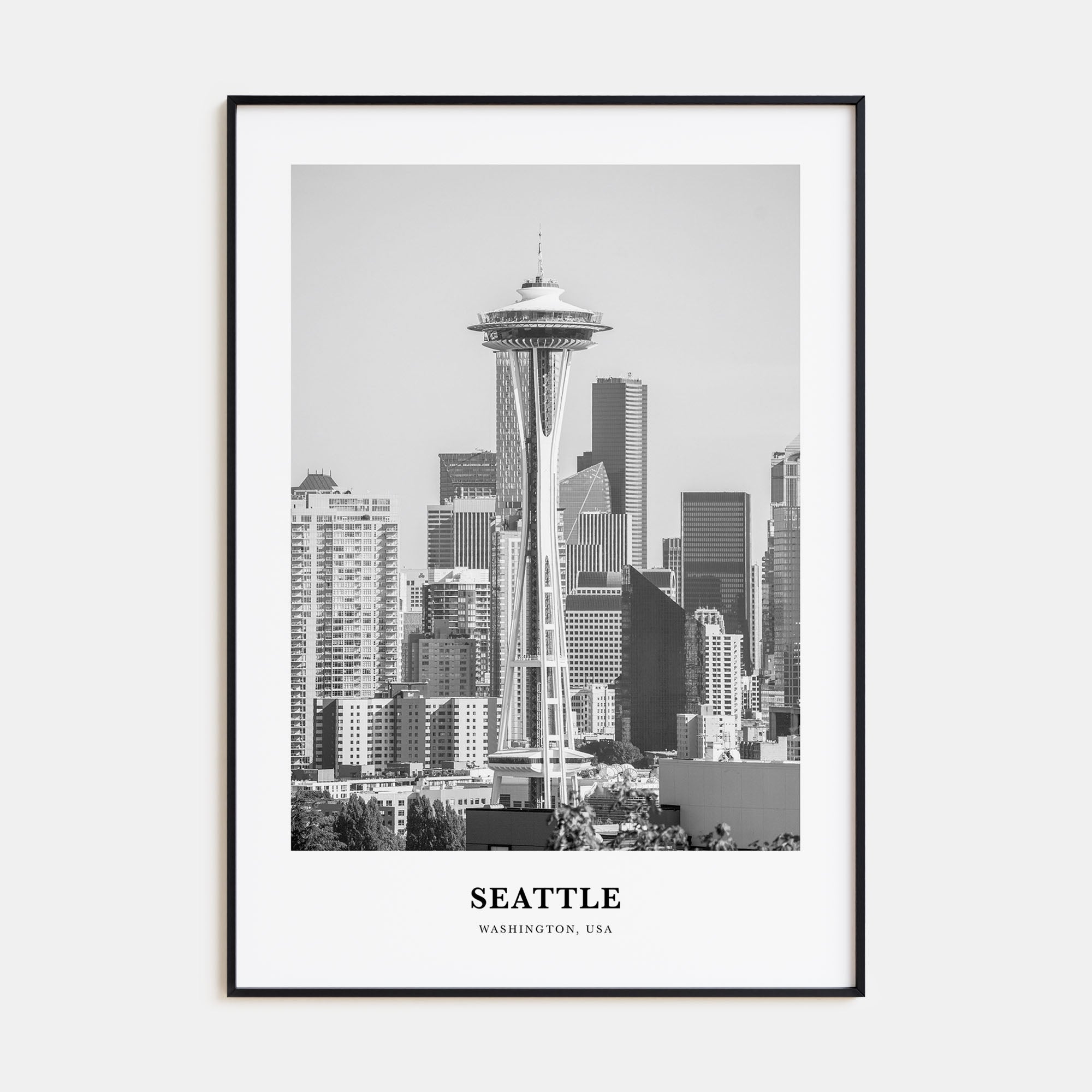 Seattle Portrait B&W No 1 Poster