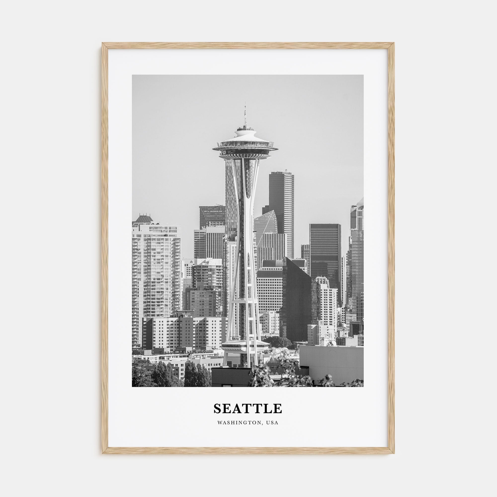 Seattle Portrait B&W No 1 Poster
