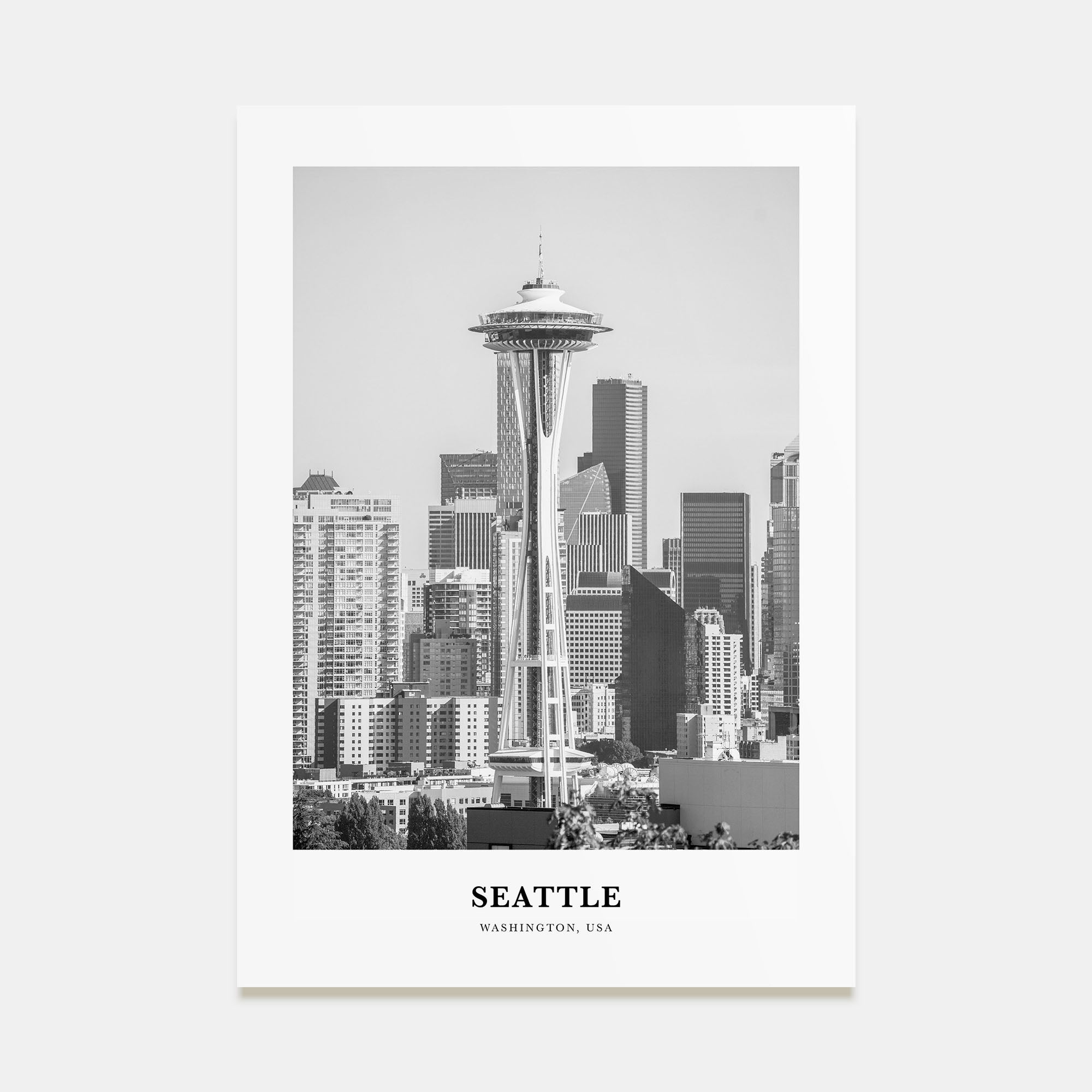 Seattle Portrait B&W No 1 Poster