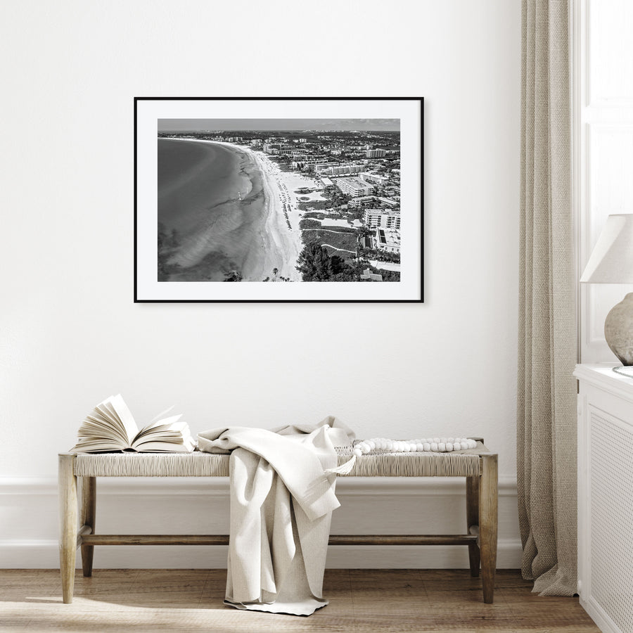 Siesta Key Landscape B&W Poster