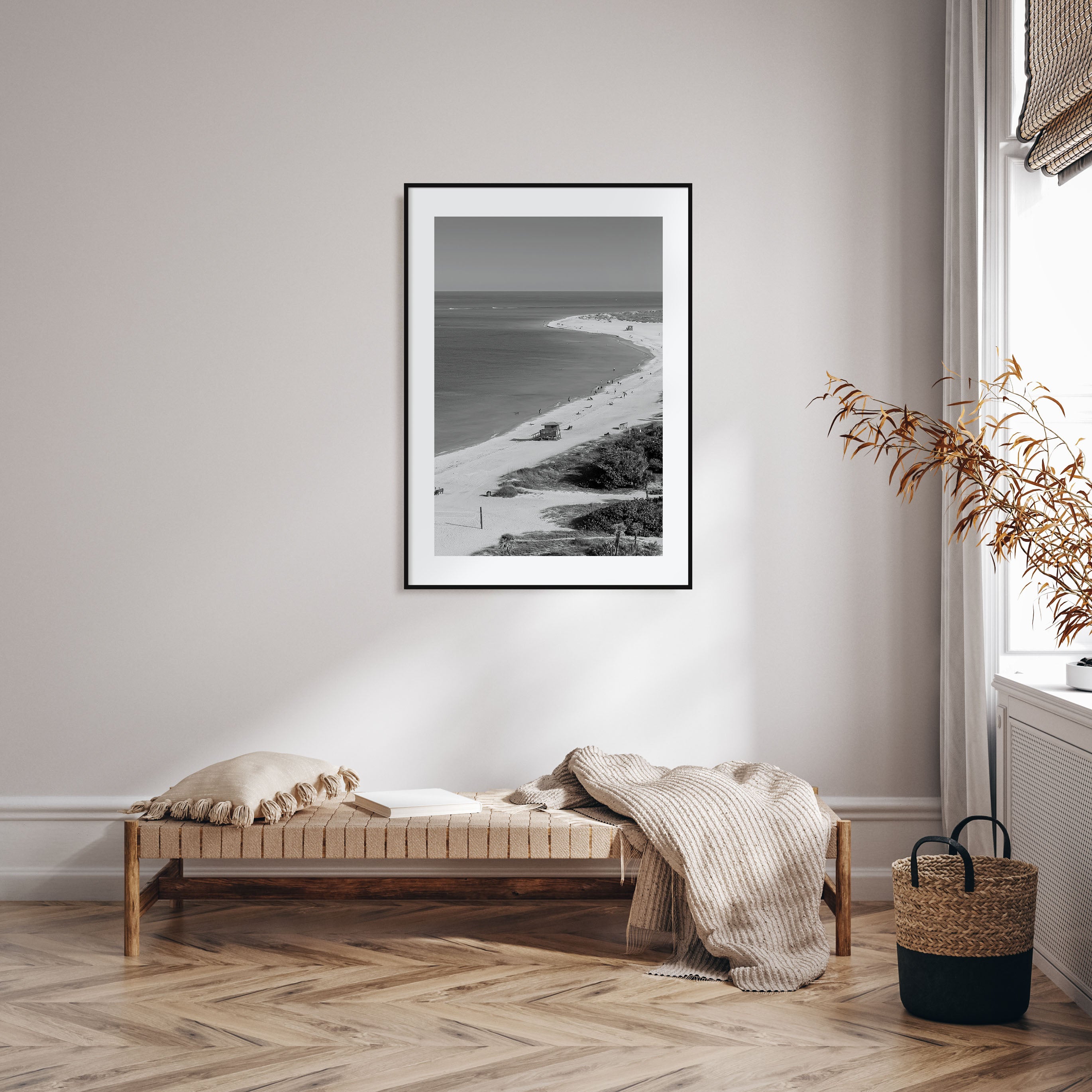 Siesta Key Photo B&W Poster