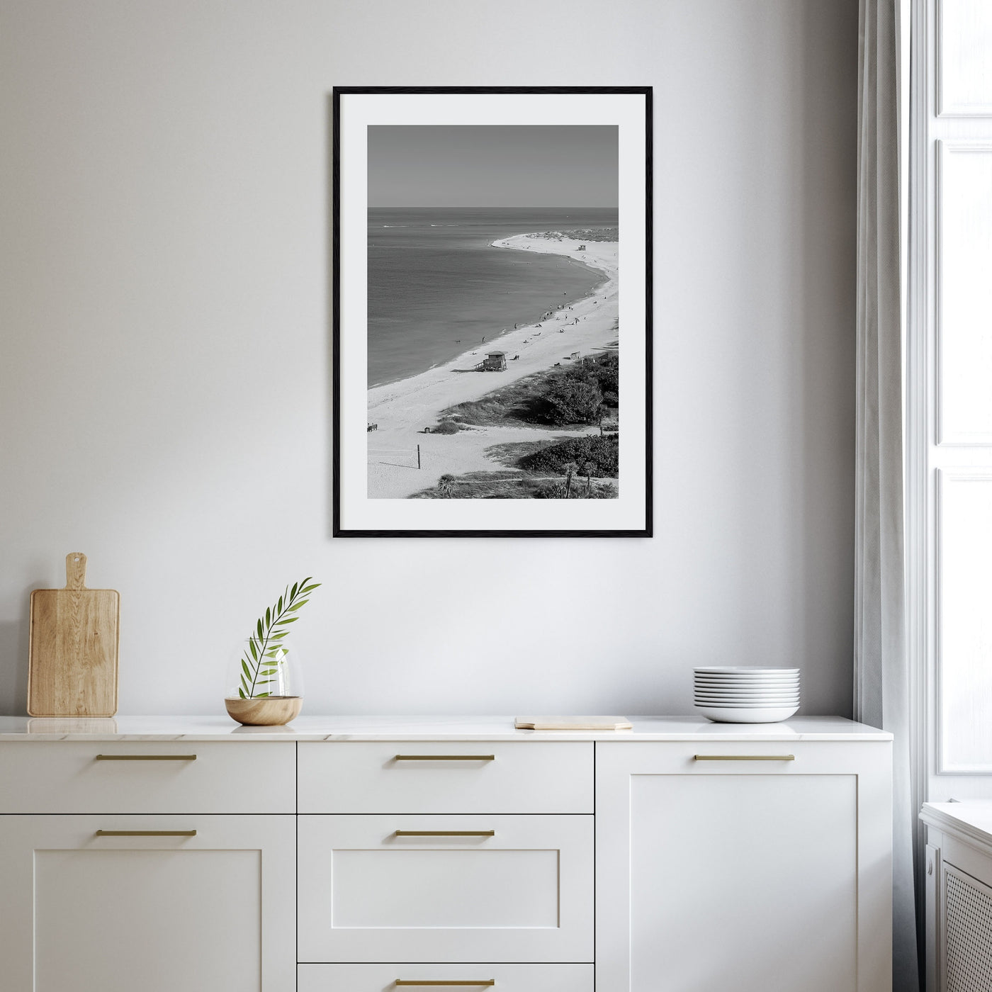 Siesta Key Photo B&W Poster