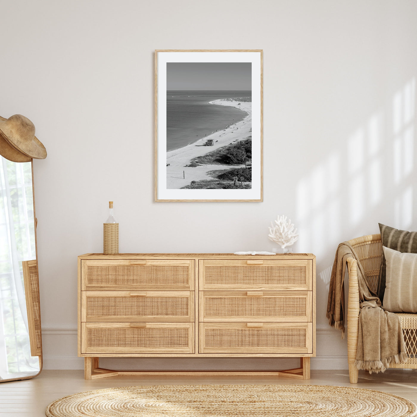 Siesta Key Photo B&W Poster