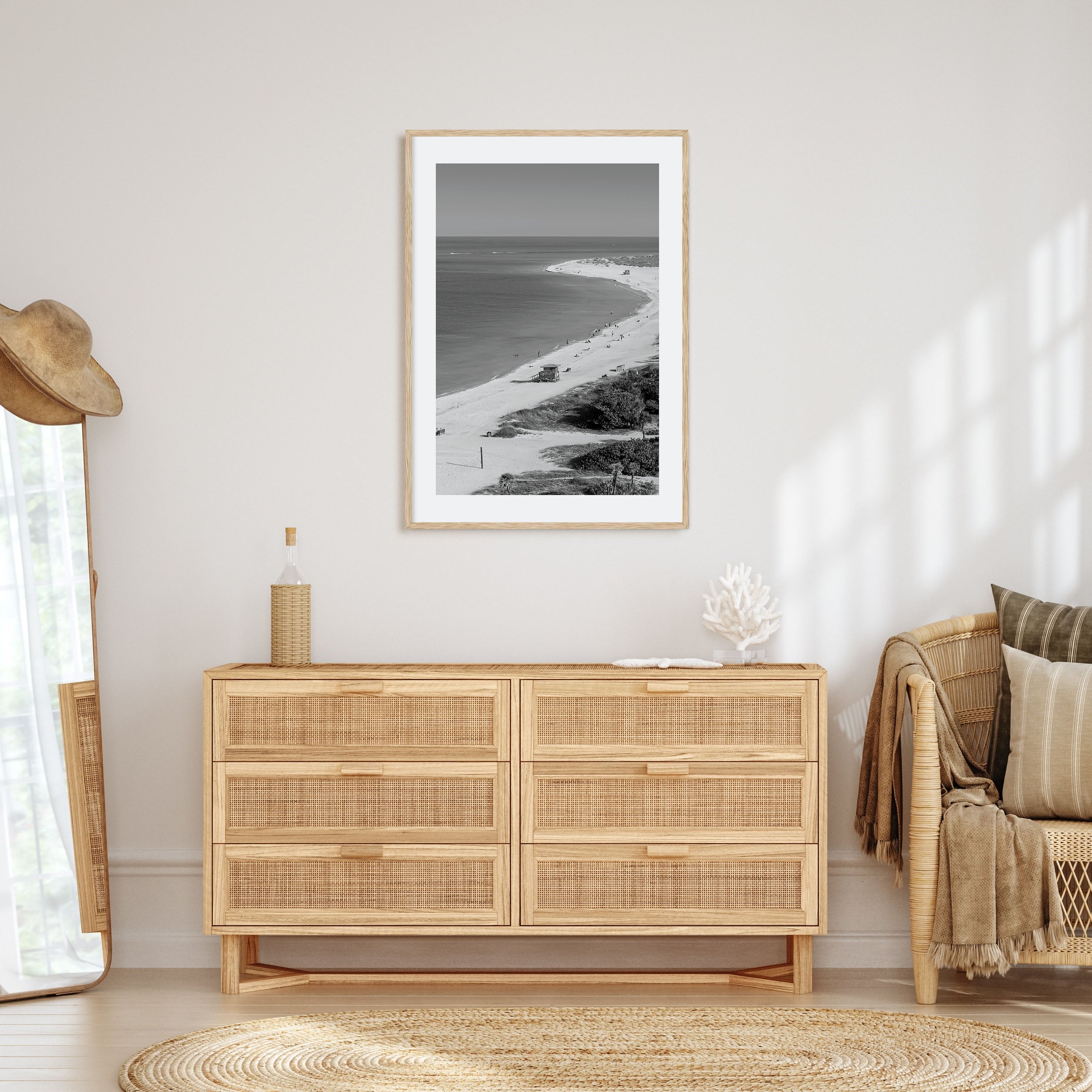 Siesta Key Photo B&W Poster