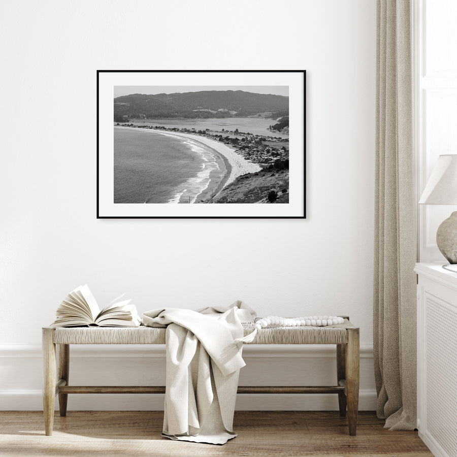 Stinson Beach Landscape B&W Poster