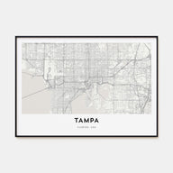 Tampa Map Landscape Poster