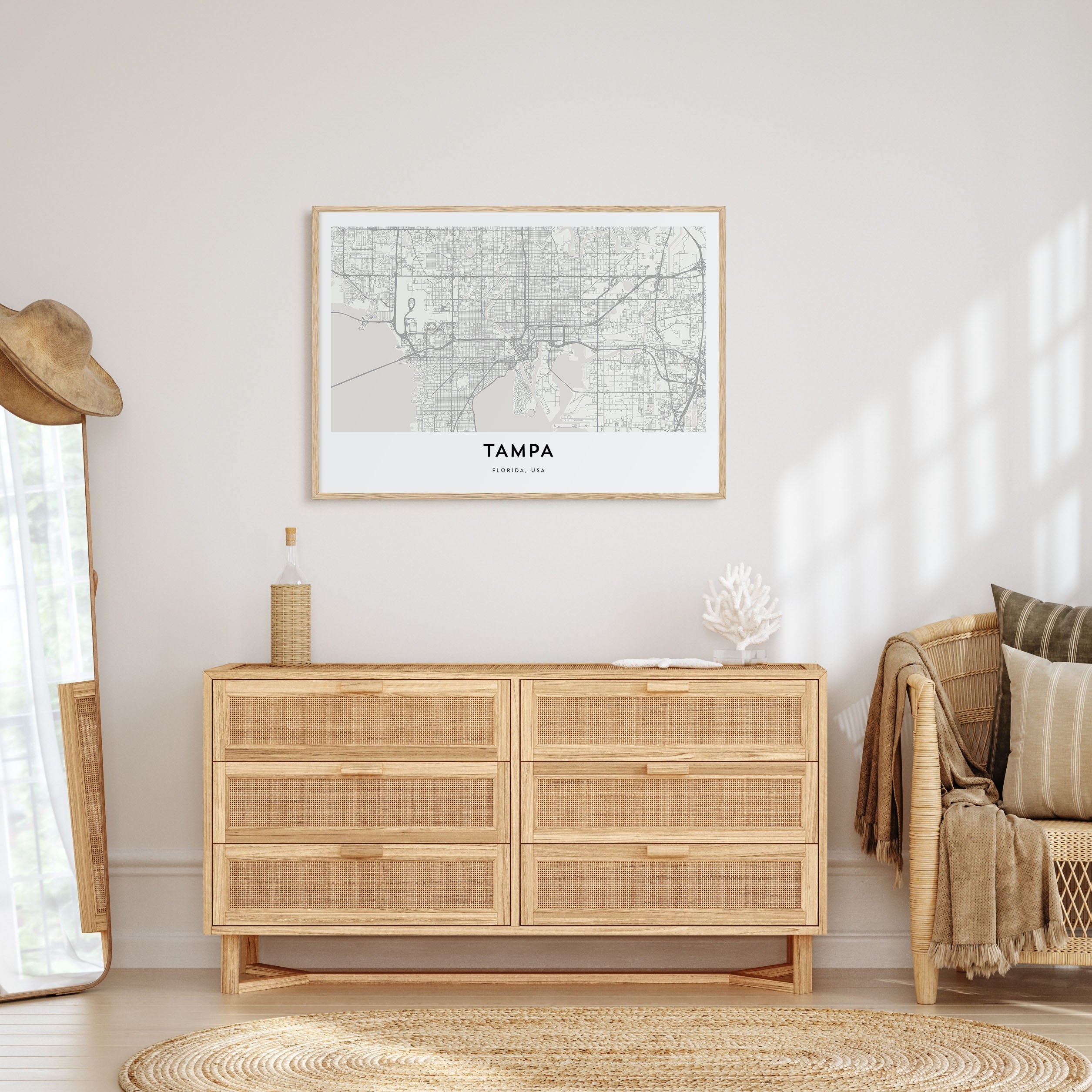 Tampa Map Landscape Poster