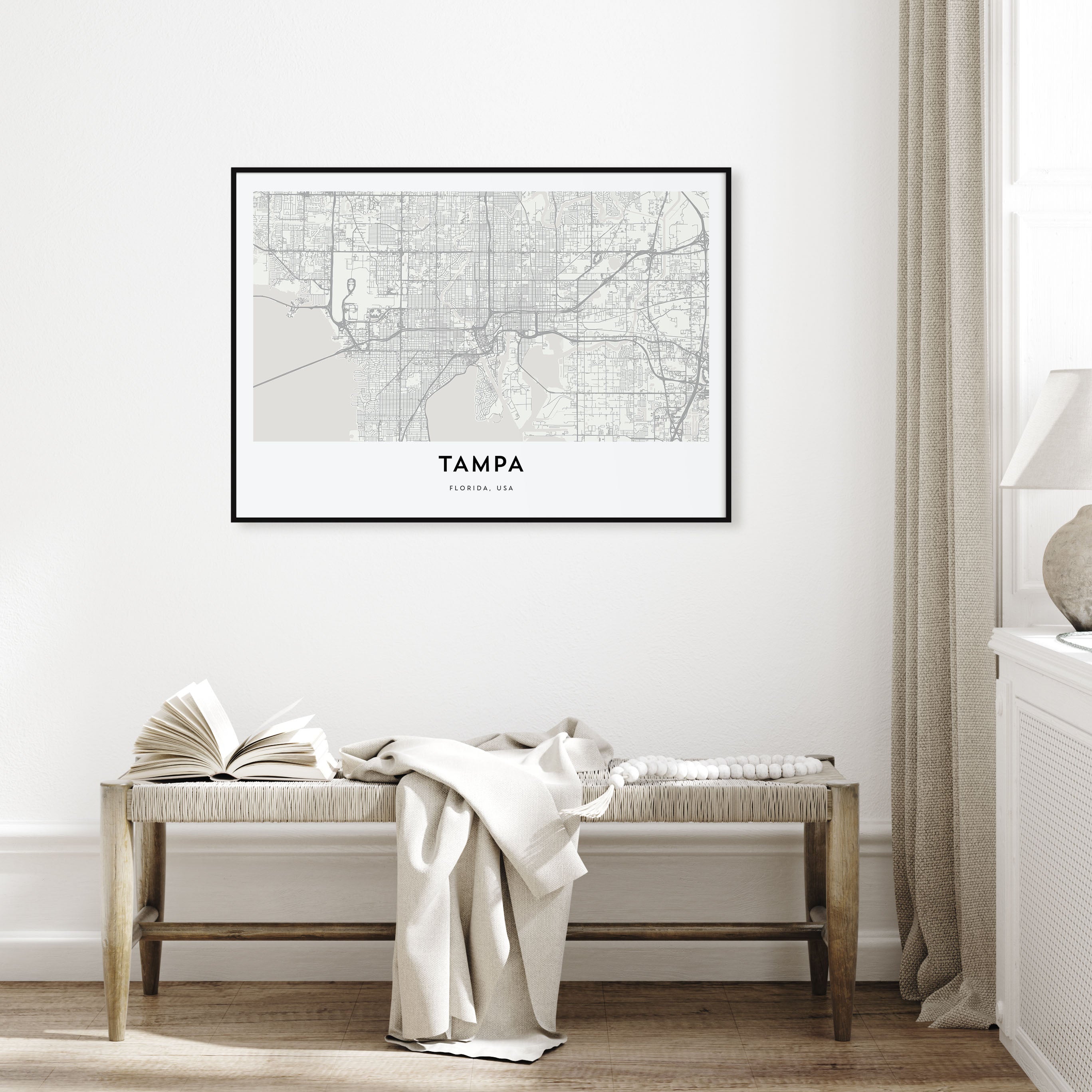 Tampa Map Landscape Poster