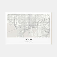 Tampa Map Landscape Poster