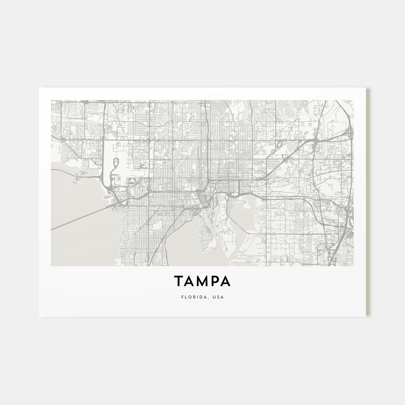 Tampa Map Landscape Poster