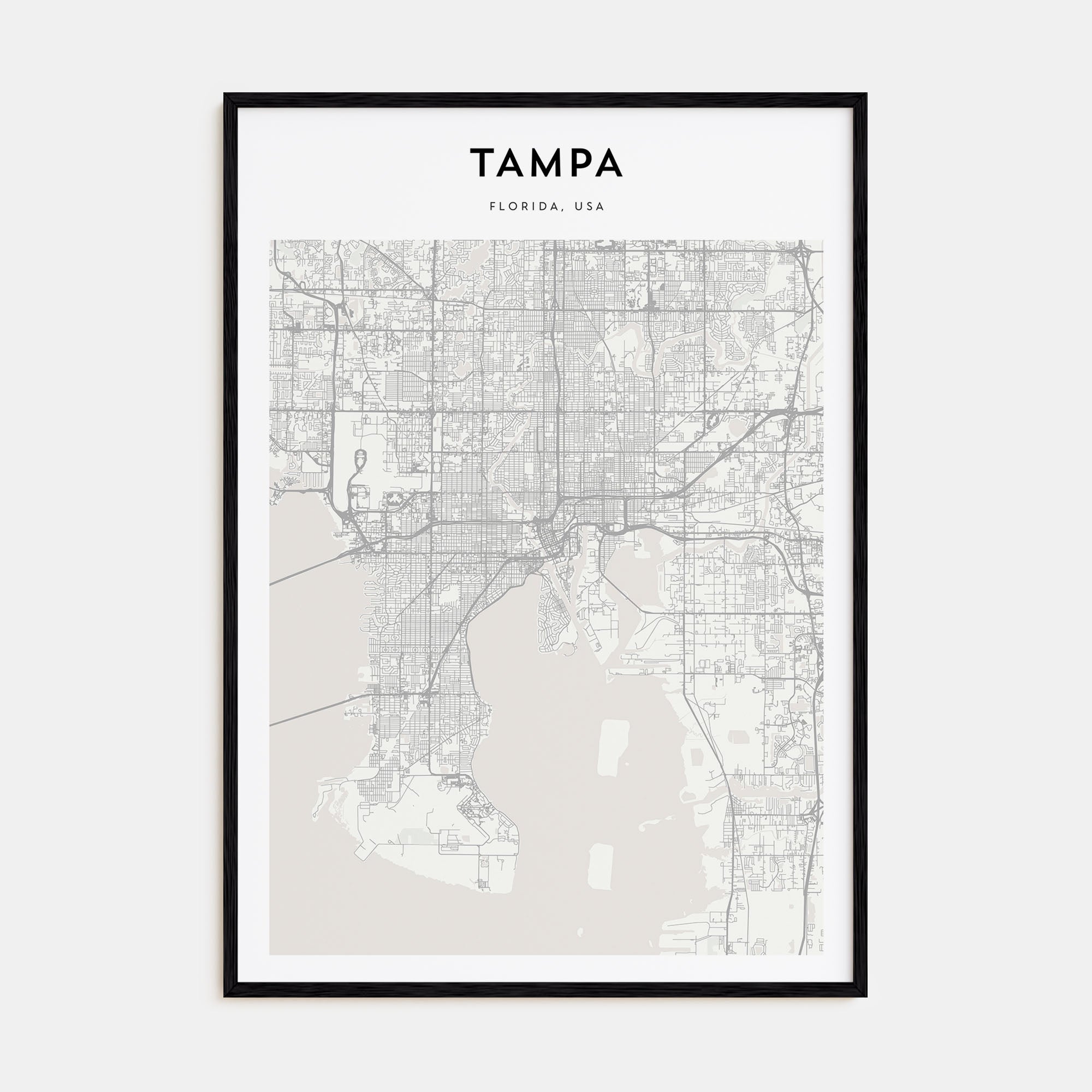 Tampa Map Portrait Poster