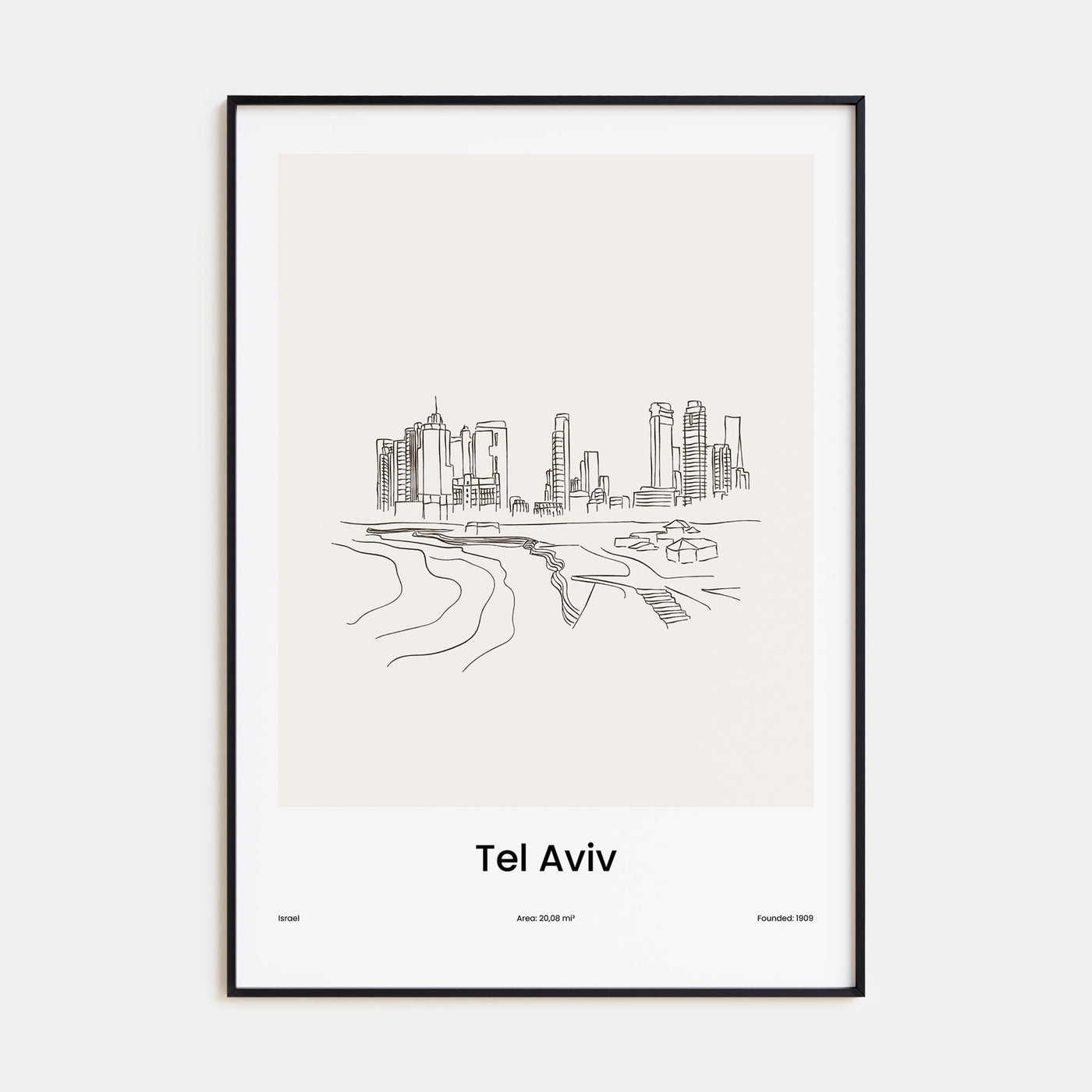 Tel Aviv Drawn Poster