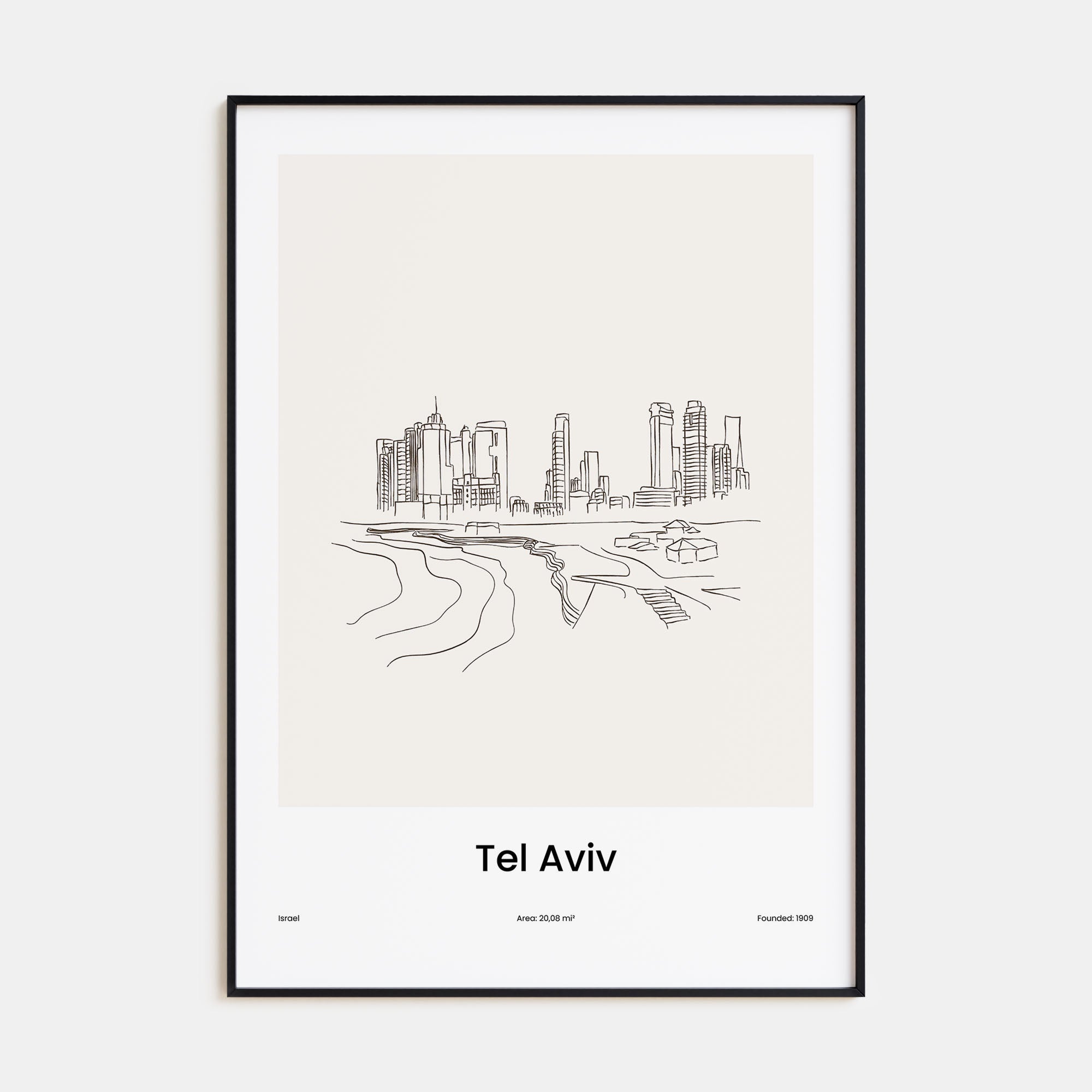 Tel Aviv Drawn Poster