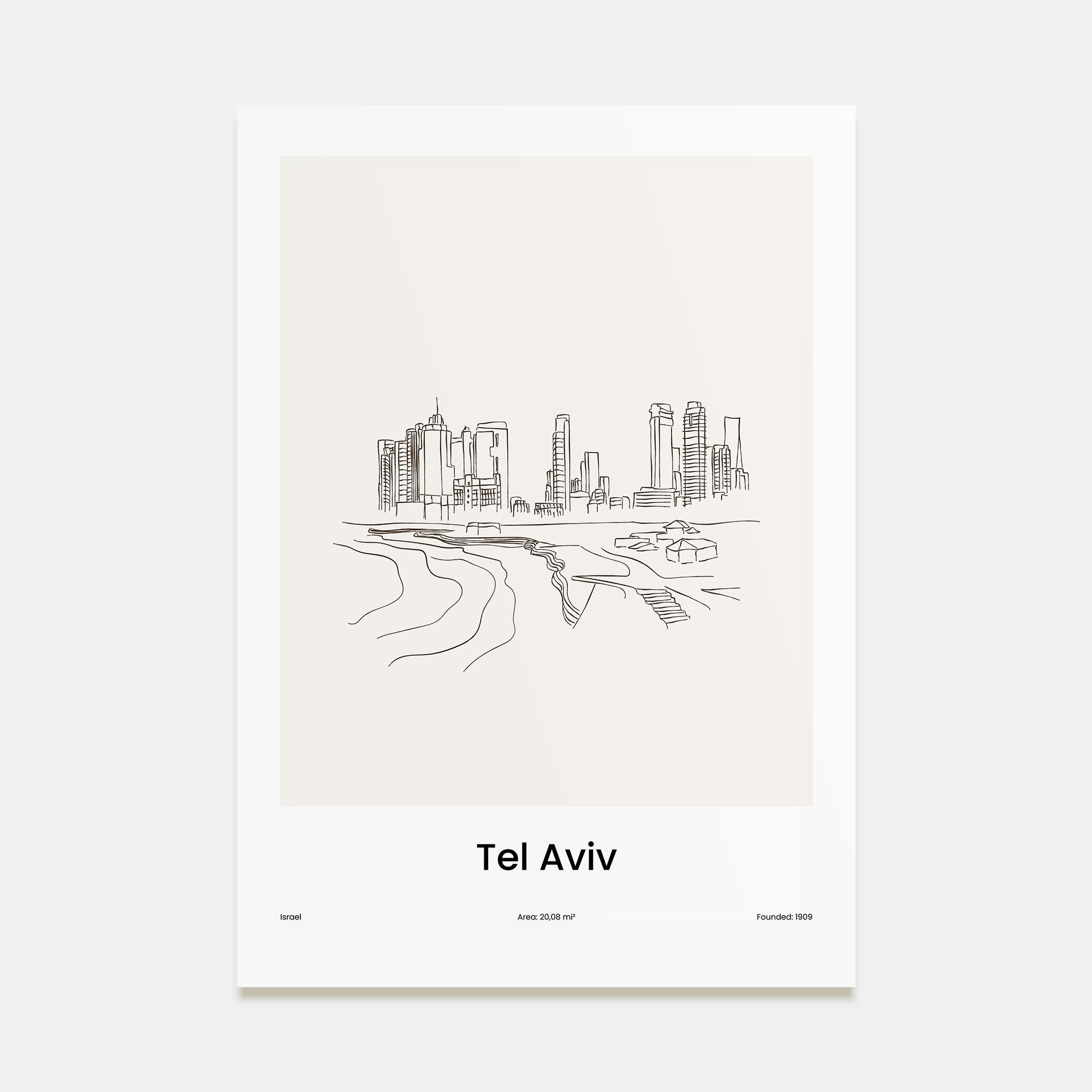 Tel Aviv Drawn Poster