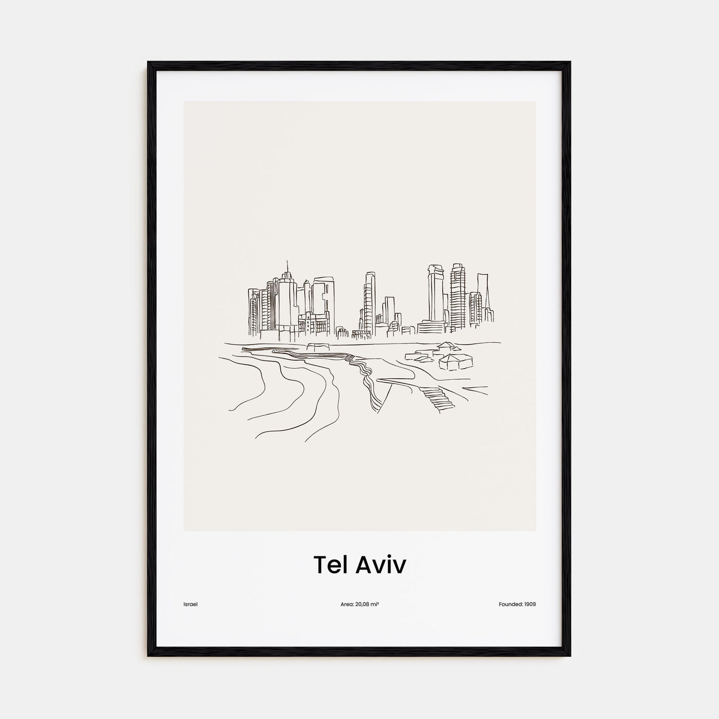 Tel Aviv Drawn Poster