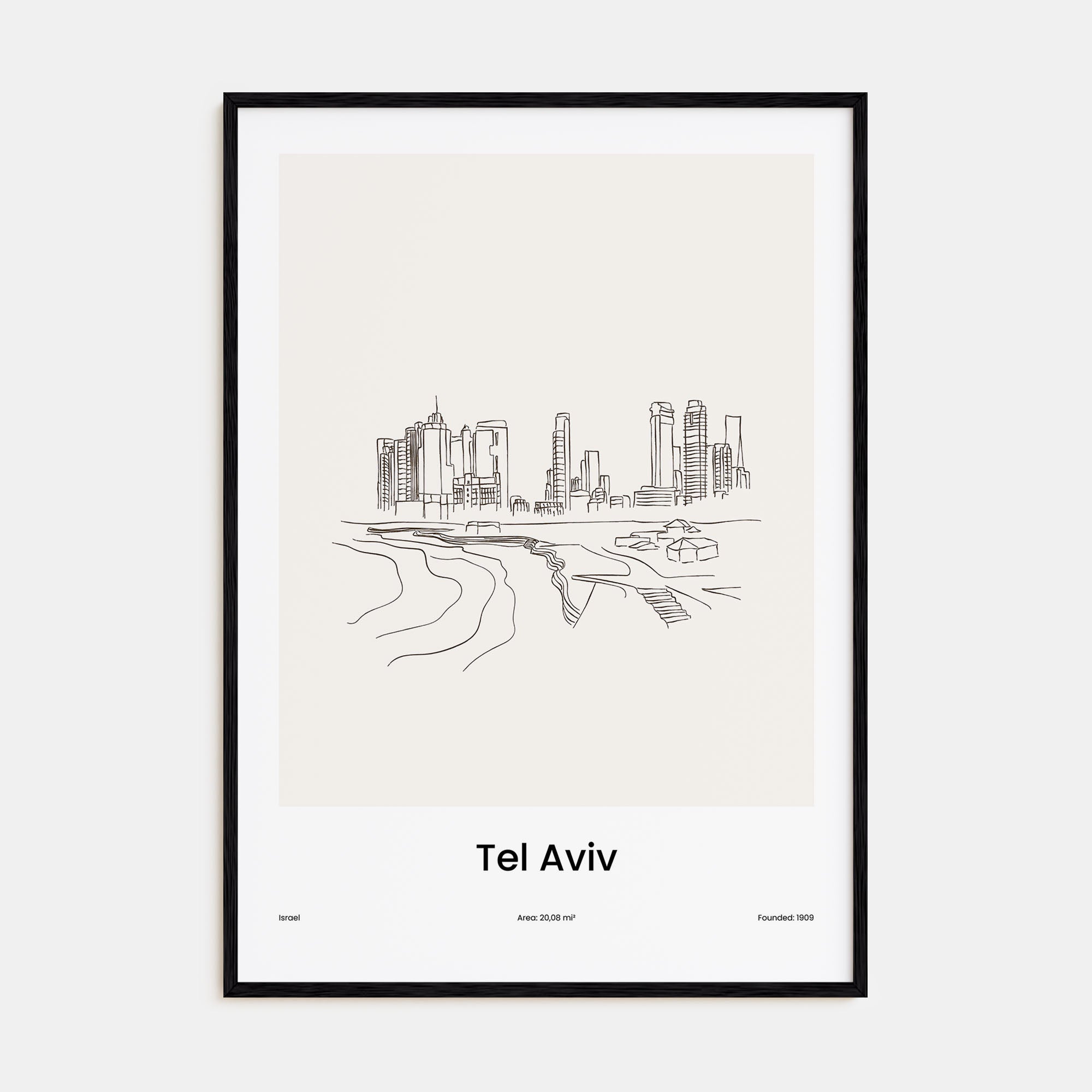 Tel Aviv Drawn Poster